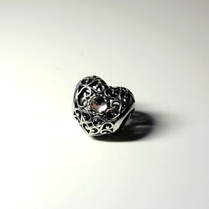 Authentic Pandora Signature Heart April Birthstone